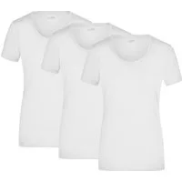James & Nicholson T-Shirt 3er-Pack Tailliertes Damen Kurzarmshirt mit Halsausschnitt JN926 (Spar-Pack, 3er-Pack)