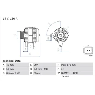Bosch Lichtmaschine 150A Nissan Renault 0986080290