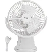 Adler Tischventilator AD 7342, Clip-Ventilator ø15,5 cm, 3000 mAh mit 3 Geschwindigkeitsstufen