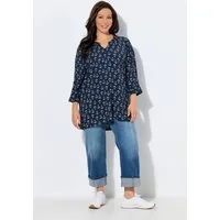 Ulla Popken Tunika Tunika Muster Tunika-Ausschnitt 3/4-Arm