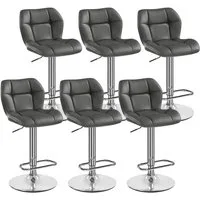 Yaheetech Barhocker 360° Drehbare Hocker mit Fußstütze (6 St), 1/2/4/6er-Set Barstühle Küchenstühle Bistrohocker höhenverstellbar