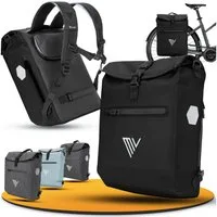 MIVELO Fahrradtasche Gepäckträgertasche mit Rucksackfunktion 100 % wasserdicht, inkl. Gepolstertem Laptopfach
