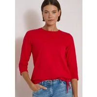CECIL 3/4-Arm-Shirt Elastiksaum mit Knotendetail