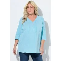 Ulla Popken Tunika Bubble-Tunika Herzausschnitt Biesen 3/4-Arm