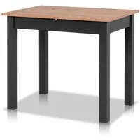 Smart Esstisch Rechteckig, von 90 cm bis 130 cm ausziehbar, bis 50 kg belastbar, 4-Fußgestell Anthrazit, Asteiche-Optik, für 4 bis 6 Personen