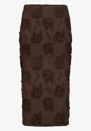 zero - Strickrock Midi mit Gummibund chocolate plum - Gr. - 36