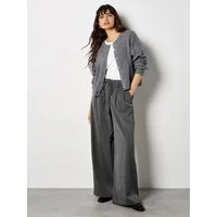 Apricot Stoffhose Bundfaltenhose (mit Bindeband) mit Nadelstreifen