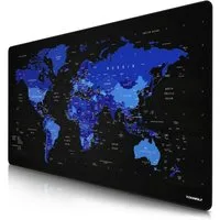 Titanwolf Gaming Mauspad XXXL Speed Mousepad 1200 x 600 x 3 mm, große Tischunterlage, rutschfest, abwaschbar, Geschwindigkeit & Präzision, Englisch blau