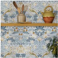 WILLIAM MORRIS AT HOME Vliestapete Strawberry Thief, texturiert, Retro, (1 St), Design Tapeten