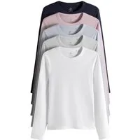The Set Langarmshirt The Set Gerippte Langarmshirts, 5er-Pack (5-tlg)