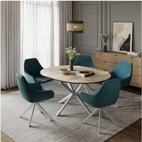 Vicco Esstisch Loyd, Eiche rustikal/Grau, 120 x 76.5 cm ausziehbar (1-St)