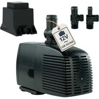 KERRY Teichpumpe 12 V – 1.500 L/H, 25 Watt, 7m Kabel, 250 cm Förderhöhe (Set, 4-tlg)