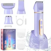 HATTEKER Epilierer HT-597, Aufsätze: 1 St., Rasierer für Damen, Trimmer, Gesichtstrimmer, 4-in-1, wasserdicht