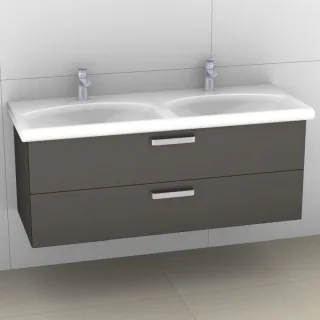 Artiqua 412 Waschtischunterschrank für Daylight K0729, Stahlgrau Metallic, 412-WU2L-I03-7141-88 412-WU2L-I03-7141-88