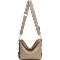 ITALYSHOP24 Schultertasche Damen Tasche Shopper CrossBody Brusttasche Umhängetasche Hobo Bag, Henkeltasche, 3 Fächer, vielseitig, praktisch, stylisch und geräumig