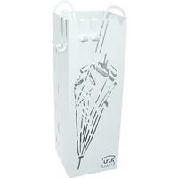 UNUS HOME Schirmständer mit Abtropfschale, Regenschirm-Dekor (49x15,7x15,7cm (HxBxB), Metall 4 Haken, Regenschirmständer, Regenschirmhalter, Schirmständer