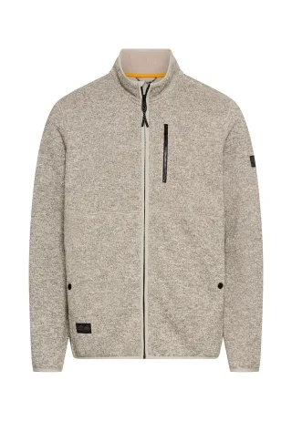 camel active - Strickjacke mit Stehkragen oatmeal - Gr. - 3XL