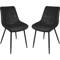 JEOBEST Esszimmerstuhl Küchenstuhl Eleganter Polsterstuhl am Esstisch, (Set, 2 St), Sitzfläche aus Samt, Metallbeine Wohnzimmerstuhl