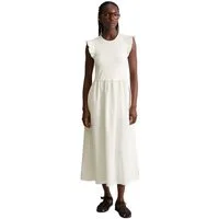 Marc O'Polo DENIM Jerseykleid flared mit Baumwoll-Popelinerock