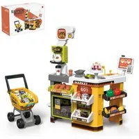 Esun Kinder-Putzwagen Kaufmannsladen Kinder mit Zubehör, Kaufladen Kasse Kinder Spielzeug, (Packung), Reinigungswagen mit Kinderbesen, Kinder Staubsauger