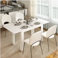HOMCOM Esstisch Rechteckiger Küchentisch (Esszimmertisch, 1-St., 1 Tisch), für Küche, Esszimmer, Weiß