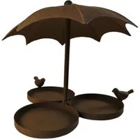 FTWdesign Vogelhaus Vogelhaus Futterstation Vögel Wassertränke mit drei Futterplätzen aus
