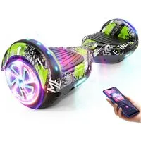 SISIGAD Balance Scooter 6,5 Zoll Dualmotorräder, Hoverboard mit LED-Licht, Smart Bluetooth, 10 km/h, Hoverboard mit LED Lichter Bluetooth,Geschenk für Kinder