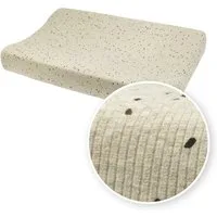 Meyco Baby Wickelauflagenbezug Mini spot Sand Melange (95% Baumwolle / 5% Elastan, 1-tlg., 50x70cm), 50x70cm