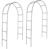 ESTEXO Rankgitter Rosenbogen Rankhilfe Kletterhilfe 2er Set 240cm Metall Rosenspalier