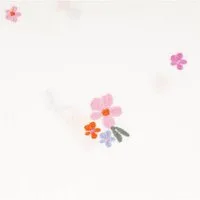 SCHÖNER LEBEN. Stoff Musselin Stoff Meterware Double Gauze Blumen Stickerei weiß rosa 135cm, allergikergeeignet,bestickt,atmungsaktiv,pflegeleicht