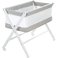 roba® Stubenbett klappbar - Babybett 80 x 50 cm - Atmungsaktiv - leicht - mobil, Canvas- & Mesh-Material, inkl. Rollen & Matratze
