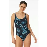 Schiesser Badeanzug Aqua mit Palmenblattmuster, sportive Passform