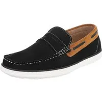 Coolwalk Herren Mokassin Slip-on Freizeitschuh in Velours-Optik Slipper (91977394) Flach Slipper in Schwarz