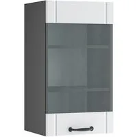 Vicco Glashängeschrank Fame-Line, Weiß Landhaus/Anthrazit, 40 cm (1-St)