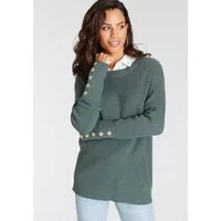 Laura Scott Strickpullover Übergangspullover aus Grobstrick, mit Zierknöpfen