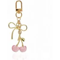 FOUORTUNATE-BEE Schlüsselanhänger Kirsch-Schlüsselanhänger mit Schleife – Süßer Taschen- & Autoanhänger, Niedlicher Taschenanhänger als Geschenk zu Muttertag & Geburtstag