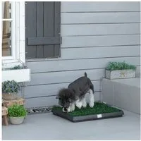 PawHut Hundetoilette Welpentoilette, Grün+Schwarz 63 x 51 x 6 cm