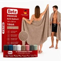 Betz Badetuch Berlin Größe 100 x 200 cm Saunatuch & Strandtuch 360 g/m², 100% Baumwolle (1 Stück, 1-St), saugstark & weich – großes Handtuch mit Aufhänger – Serie Berlin