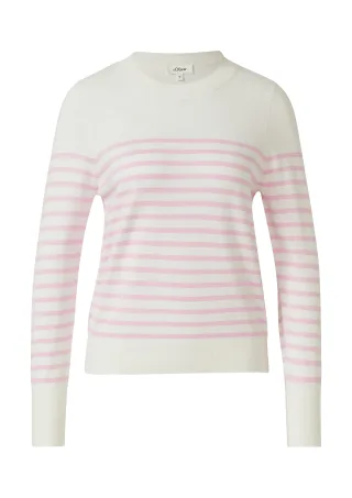 s.Oliver - Strickpullover pink/creme - Gr. - 44
