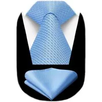 LuxusKollektion Krawatte Krawatte Herren Einstecktuch Set Hochzeit Business Party Hellblau