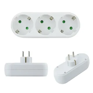 Universal One to Three EU German Standard Conversion Socket Plug Smart Travelling Conversion Power Plug Socket