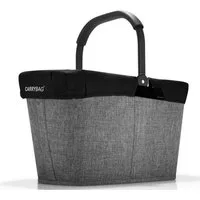 REISENTHEL® Einkaufskorb carrybag + cover Einkaufskorb und Abdeckung Twist silver und schwarz, Einkaufskorb Picknickkorb inklusive Abdeckung