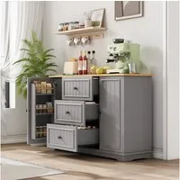STILVORA Sideboard Modernes Sideboard Buffetschrank für Esszimmer, Wohnzimmer und Diele (Tischplatte ca. 40 kg, Böden je ca. 10 kg, inkl. Kippschutz, Mit 3 Schubladen, 2 Türen und höhenverstellbaren Einlegeböden), Zweifarbiges Design,für Küche, Esszi