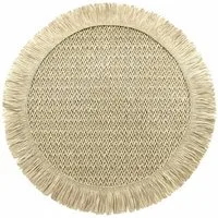 Macosa Home Platzset Tischset 4 Stk. Natur od. Grün 38 cm rund, (4-St., Tischmatte Platzmatte Tischunterlage Platzdeckchen), Papierfaser Platzsets abwischbar Tischdeko