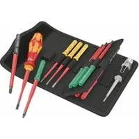 Kraftform Kompakt VDE 16 extra slim 1 Tool Finder, 16-teilig, Schraubendreher rot/gelb, inkl. Steckgriff, Phasenprüfer, VDE-Wechselklingen