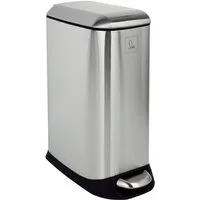 SVITA Mülleimer TS12, Treteimer, 12L, Softclose-Funktion, Edelstahl, Silber