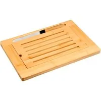 KESPER® Schneidebrett Brotschneidebrett inkl. Krümelfach, Bambus, Edelstahl, (Set, 2-St., Brett inklusive Messer), inkl. Brotmesser