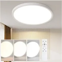 Nettlife LED Panel Flach Dimmbar Deckenleuchte 30cm Rund Weiß 24W zimmer, Dimmbar mit Fernbedienung, LED fest integriert, Warmweiß, Neutralweiß, Kaltweiß, Flurlampe lampe für Küche Flur Schlafzimmer