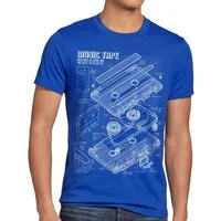 style3 Print-Shirt Herren T-Shirt TAPE Kassette disko MC DJ retro musik turntable ndw analog disco