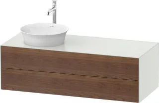 Duravit White Tulip Konsolenwaschtischunterbau wandhängend Amerikanischer Nussbaum & Weiß Matt & Sei WT4987L77360010